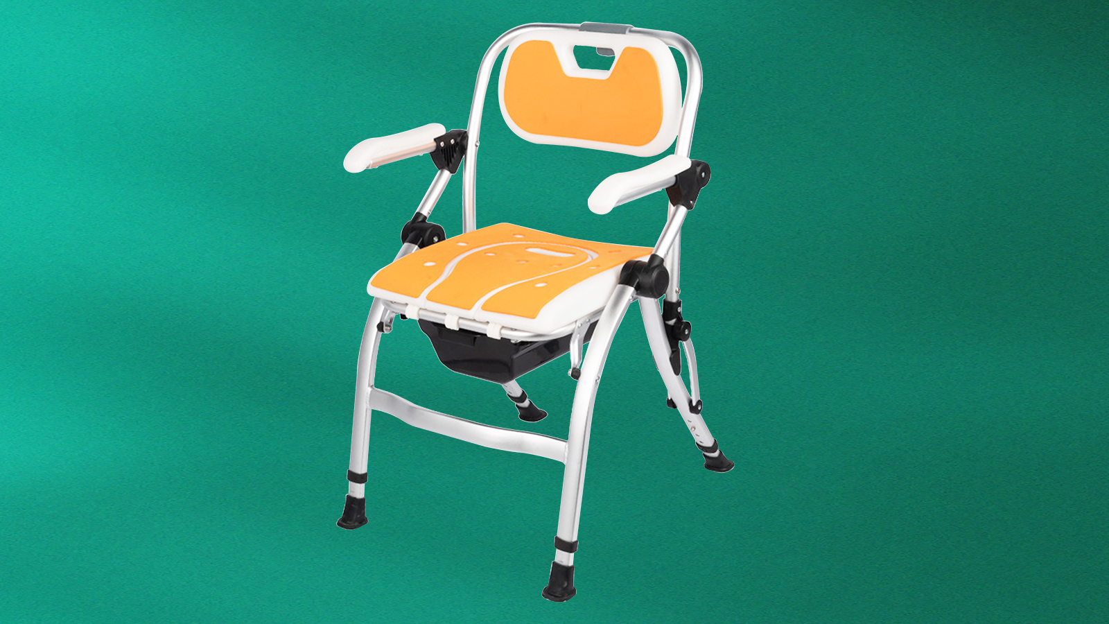 One-click folding shower toilet chair